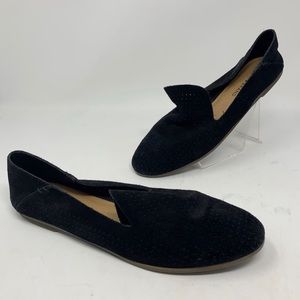 LUCKY BRAND Caldyn Perforated Suede Loafers Black Size 9